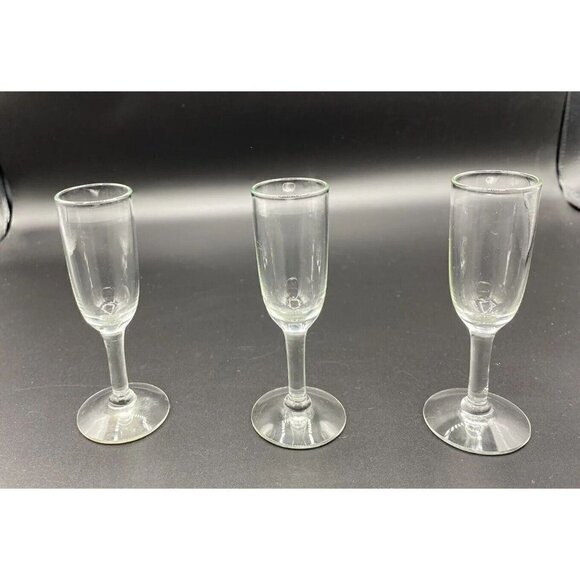 Vintage Cordial Glasses Shot Liqueur Lot 3 Clear Stemmed Wedding Crafts - Picture 5 of 11